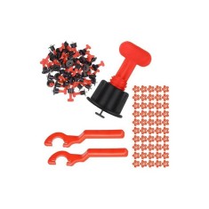 Set clipsuri nivelare faianta, 150 piese, 100 clipsuri, 50 stele, 2 chei incluse, reutilizabile foto
