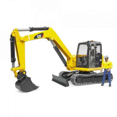 Bruder - Mini Excavator Cat Cu Muncitor foto
