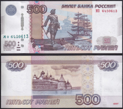 RUSIA █ bancnota █ 500 Rubles █ 1997 / 2010 █ P-271d █ UNC █ necirculata █ foto