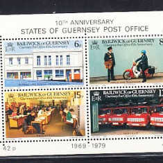 M2 C3 - Timbre foarte vechi - States of Guernsey - bloc filatelic - 1979