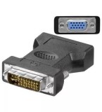 Adaptor DVI-I 24+5 la VGA Mama Goobay, Placat Aur, Negru