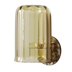 Suport multifunctional 2 in 1, pahar si suport pentru periuta de dinti, flippy, plastic, dimensiune: 10.4 x 7.3 x 7.3 cm, maro galbui