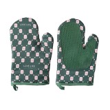 Set 2 manusi bucatarie eMazing, rezistenta 330 grade, textil si cauciuc, 26.5x18 cm, verde