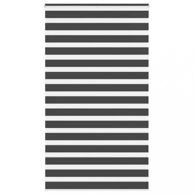 Jaluzea tip zebra neagră lățime țesătură 125,9 cm poliester foto