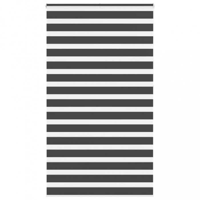 Jaluzea tip zebra neagră lățime țesătură 125,9 cm poliester