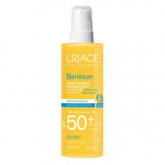 Spray invizibil fara parfum pentru protectie solara Bariesun, SPF 50+, 200 ml, Uriage