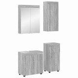 Cumpara ieftin Set de mobilier pentru baie TULUM 4 buc. Gri Sonoma