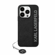 Husa originala iPhone 15 Pro Max Karl Lagerfeld Saffiano, Rhinestones&amp;amp;Charm, negru, KLHCP15XPSAKDGCK foto