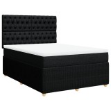 Cumpara ieftin Pat box spring cu saltea, negru, 140x200 cm, textil