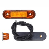 Lampa pozitie gabarit 12/24V; cu cablu; oval; montare surub cu spatiu 45mm; 3xLED; portocaliu; Latime: 65 mm; Inaltime: 17 mm; adancime: 14 mm;, Rapid