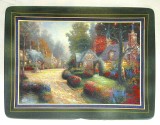 FARFURIE DECORATIVA TABLOU PORTELAN DECOR THOMAS KINKADE BRADEX EDITIE LIMITATA COBBLESTONE LANE 21 CM