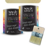Pachet vopsea decorativa pe baza de apa, interior, Magic Efect, dune de nisip, vanilla dream 08 / bej, 2 x 0.9 L + pensula Magic
