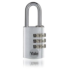 Lacat Yale YE3CB/28/126/1/S din aluminiu cu cifru 28mm Argintiu foto