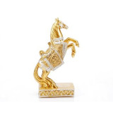 Statueta din rasina, Lucky Horse, Auriu, 19 cm, Ella Home