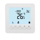 Termostat Techstar&reg; TH-06P, Ecran Digital, Incastrabil, 3A, Incalzire cu Apa in Pardoseala, Actuatoare, Pompe, Centrala, Alimentare 220V, Alb