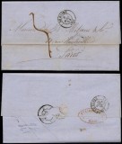 France 1854 Stampless Cover + Content Le Havre to Paris - Ligne du Havre D.852