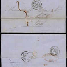 France 1854 Stampless Cover + Content Le Havre to Paris - Ligne du Havre D.852