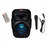 Boxa portabila trolller elSales ELS-ZQS-6111 , acumulator integrat , lumini LED , negru