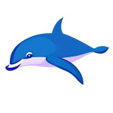 Cumpara ieftin Sticker decorativ Delfin, Albastru, 90 cm, 8127ST, Oem