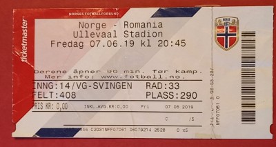 Bilet meci fotbal NORVEGIA - ROMANIA (07.06.2019) foto