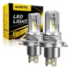 Set 2 becuri LED H4, Auxito&reg; lumina 6500K, 12000 lumeni, Fara cablu si ventilator