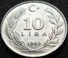 Moneda 10 LIRE - TURCIA, anul 1985 *cod 361 = UNC!, Europa, Aluminiu