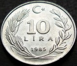 Moneda 10 LIRE - TURCIA, anul 1985 *cod 361 = UNC!, Europa, Aluminiu
