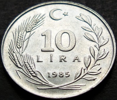 Moneda 10 LIRE - TURCIA, anul 1985 *cod 361 = UNC! foto