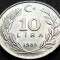 Moneda 10 LIRE - TURCIA, anul 1985 *cod 361 = UNC!