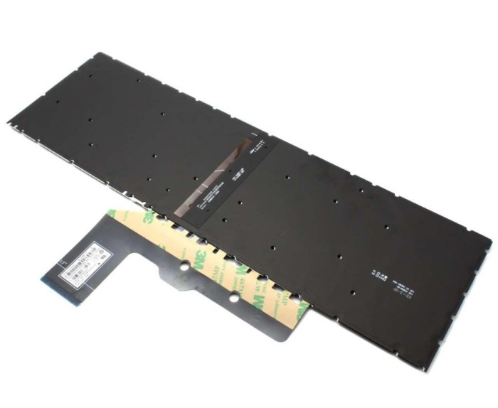 Tastatura HP Argintie Envy x360 15M-EE iluminata layout US fara rama enter mic, NSK-XW18C iluminata layout US