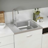 Gossi chiuveta bucatarie cu scurgator, argintiu 600x500x155 mm otel