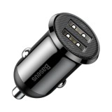 INCARCATOR auto Baseus Grain Pro, 2 x USB (USB1 Output 5V/2.4A, USB2 Output: 5V/2.4A) pt. bricheta auto, black &quot;CCALLP-01&quot; (timbru verde 0.18 lei) - 6