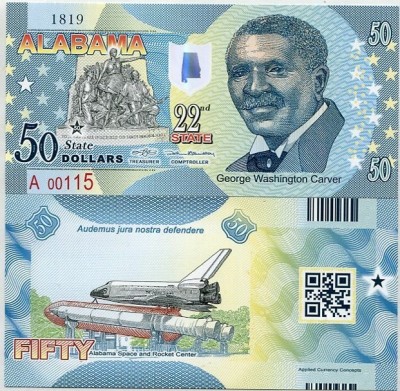 !!! SUA = FANTASY NOTE = ALABAMA- 2016 - UNC / AL 22 - LEA STAT / POLIMER foto