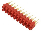 Bloc multipriză banană 2mm roşie 20 prize