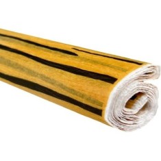 Hartie creponata Colorarte D66, 50x200cm, portocaliu deschis cu dungi negre, model tigru, set 10 role