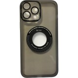 Husa protectie Flippy pentru Apple iPhone 13 Pro decupaj logo, magnetica, Protectie Camera, Negru