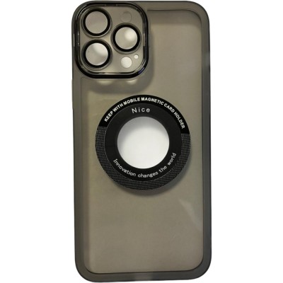 Husa protectie flippy pentru apple iphone 13 pro decupaj logo, magnetica, protectie camera, negru foto