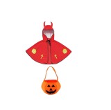 Set 2 piese, pelerina de Halloween si geanta model dovleac, poliester, multicolor