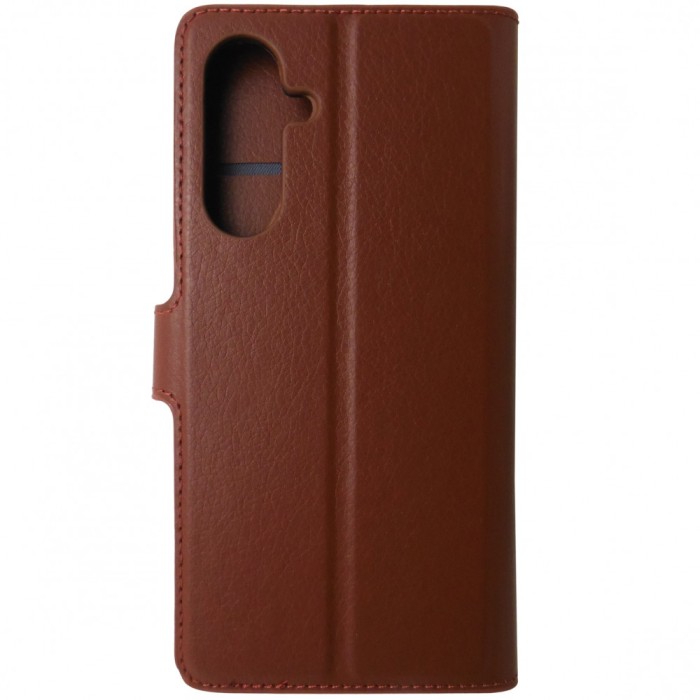 Husa tip carte cu stand Techsuit, aspect piele maro, pentru Samsung Galaxy A36 5G