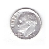 Moneda SUA 1 dime 1963 10 centi, stare foarte buna, curata, America de Nord, Argint