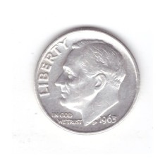 Moneda SUA 1 dime 1963 10 centi, stare foarte buna, curata