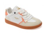Cumpara ieftin Pantofi sport PEPE JEANS albi, BALL RETRO, din piele ecologica