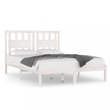 Cumpara ieftin Cadru de pat mic dublu, alb, 120x190 cm, lemn masiv de pin