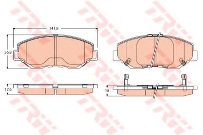 Set placute frana,frana disc HONDA CR-V II (RD) (2001 - 2006) TRW GDB3627 foto