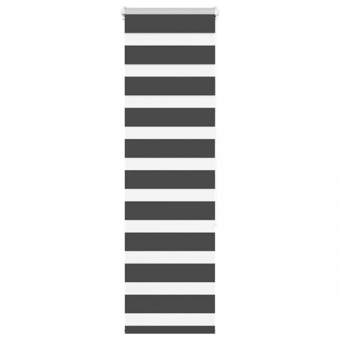 Jaluzea tip zebra neagră lățime țesătură 40,9 cm poliester