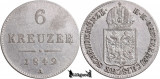 1849 A (Viena), 6 Kreuzer - Franz Joseph I - Imperiul Austriac, Europa, Argint