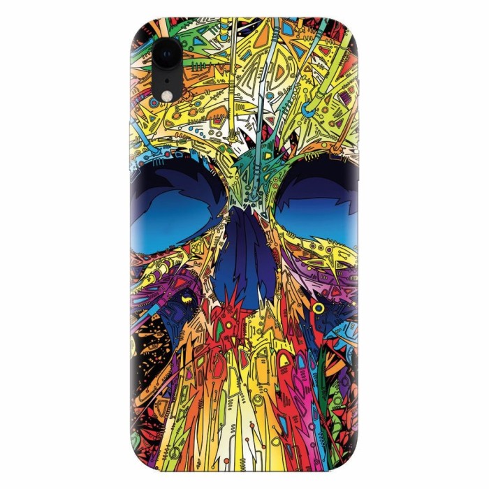 Husa silicon pentru Apple Iphone XR, Abstract Multicolored Skull