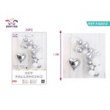 Ghirlanda din baloane PartyGo, argintiu, set 30 buc