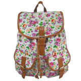 Rucsac urban Jolie Fleurs, fond crem - LaRue