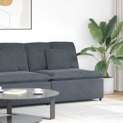 vidaXL Modul central canapea modulară cu perne gri &amp;icirc;nchis 100 cm foto